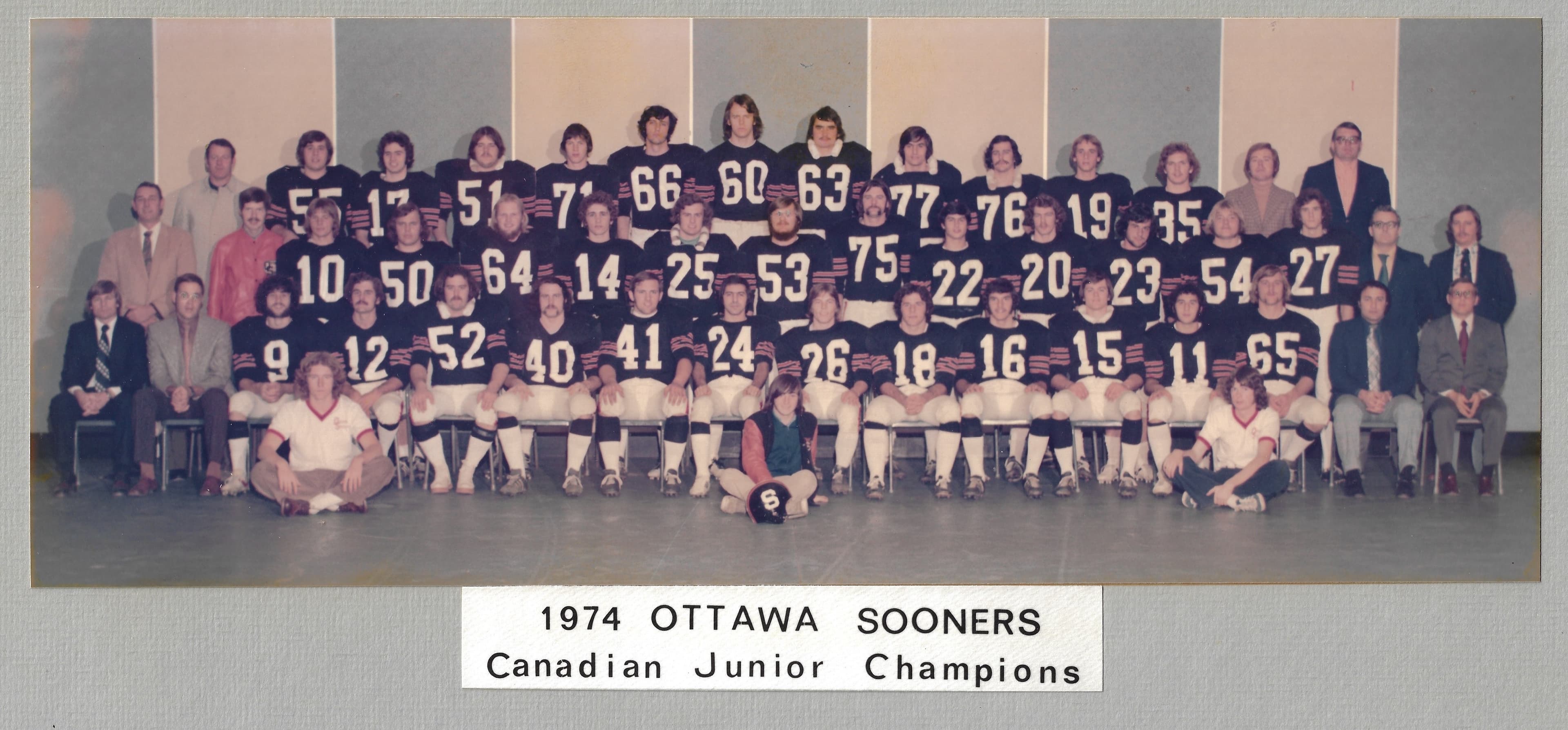 1974 Ottawa Sooners CJFL National Championship Team photo
